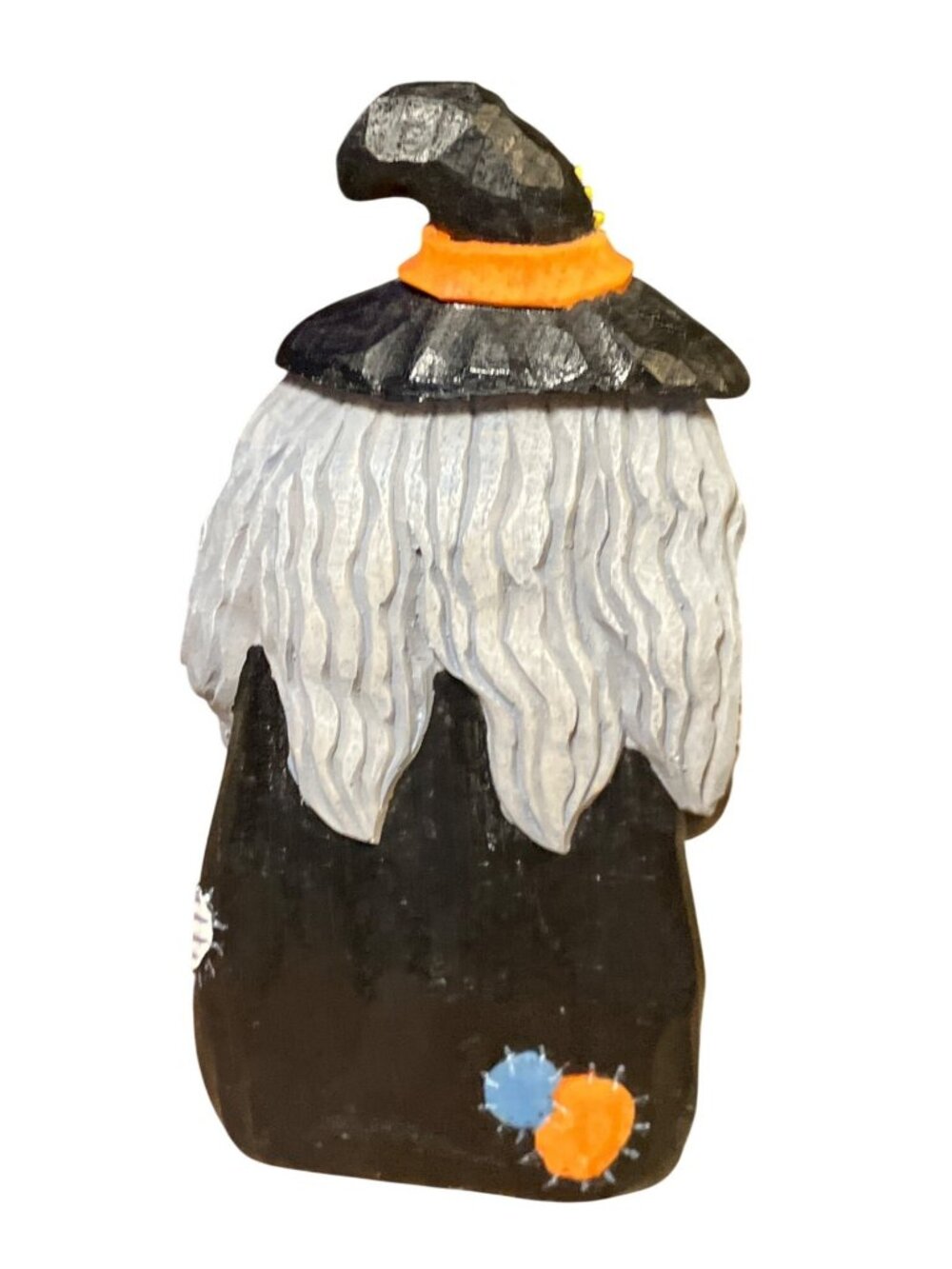 Hand Painted Halloween Witch Figurine With Broom & Pumpkin Rustic Fall Decor - Picture 6 of 11